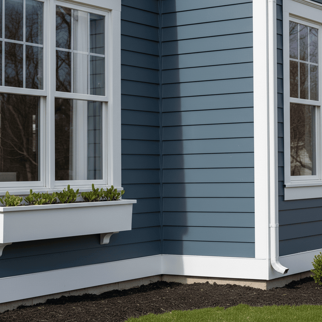 Exterior house painting with crisp trim work